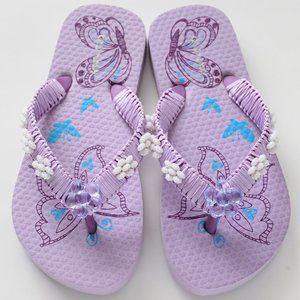 Kids Old Navy Flip Flops Butterfly Size 12-13